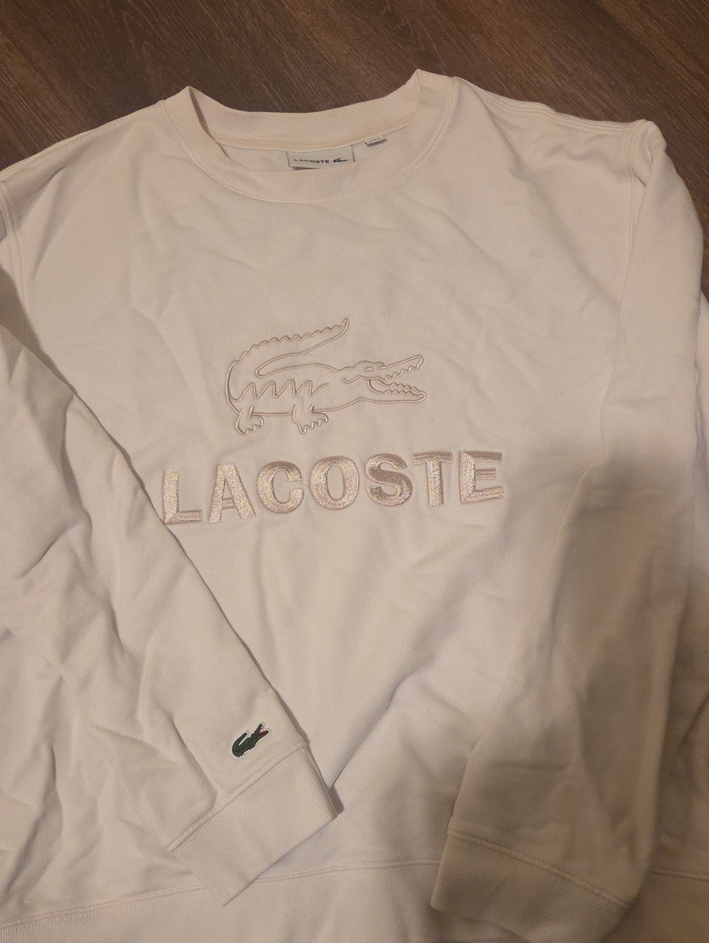 Lacoste Kids Cream Embroidered Logo Sweatshirt